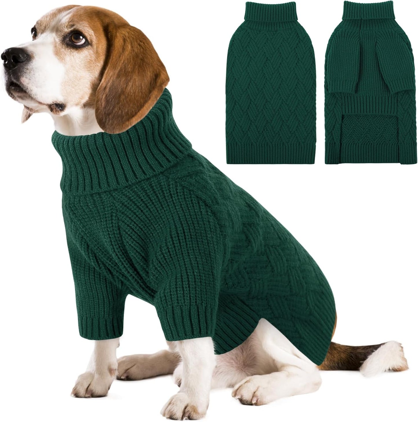 Cozy Turtleneck Sweater for Small Dogs - Perfect for Winter Holidays, Knitted Pullover for Pugs & Dachshunds, Size S, Camel