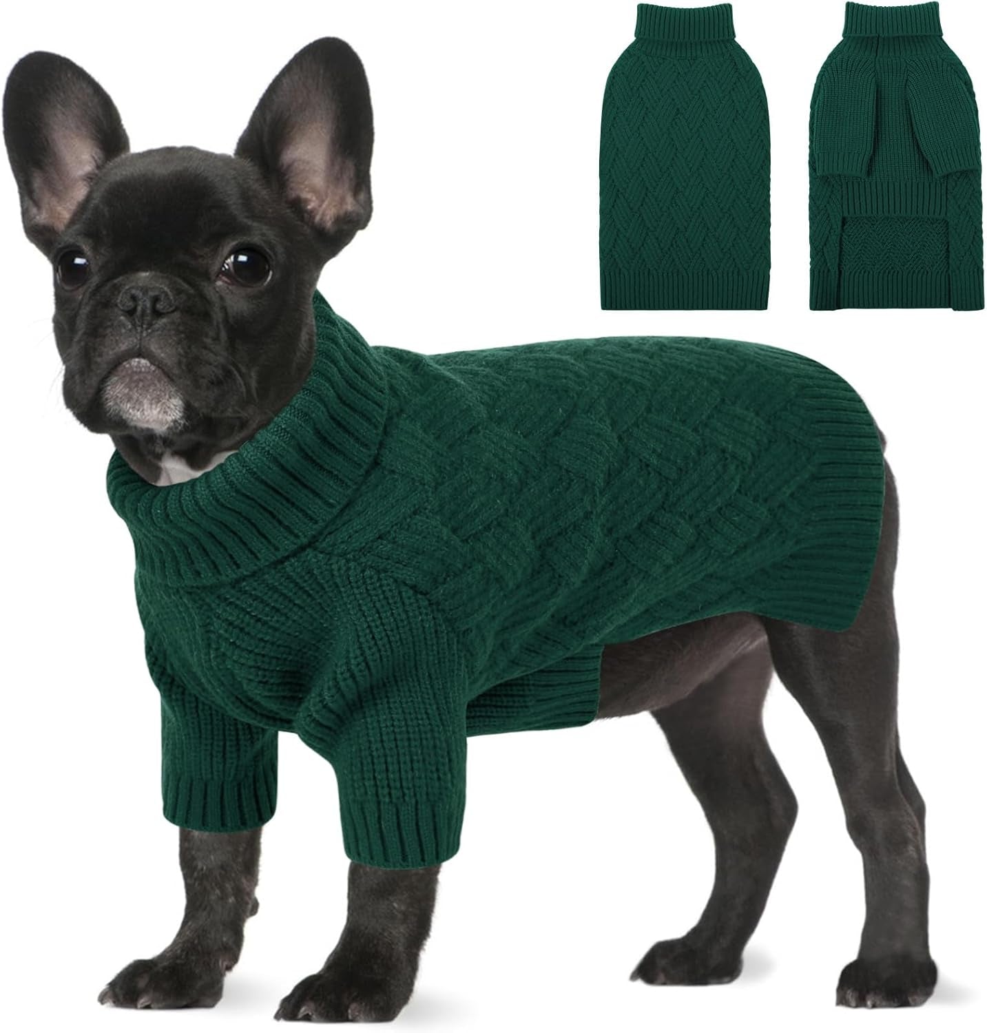 Cozy Turtleneck Sweater for Small Dogs - Perfect for Winter Holidays, Knitted Pullover for Pugs & Dachshunds, Size S, Camel