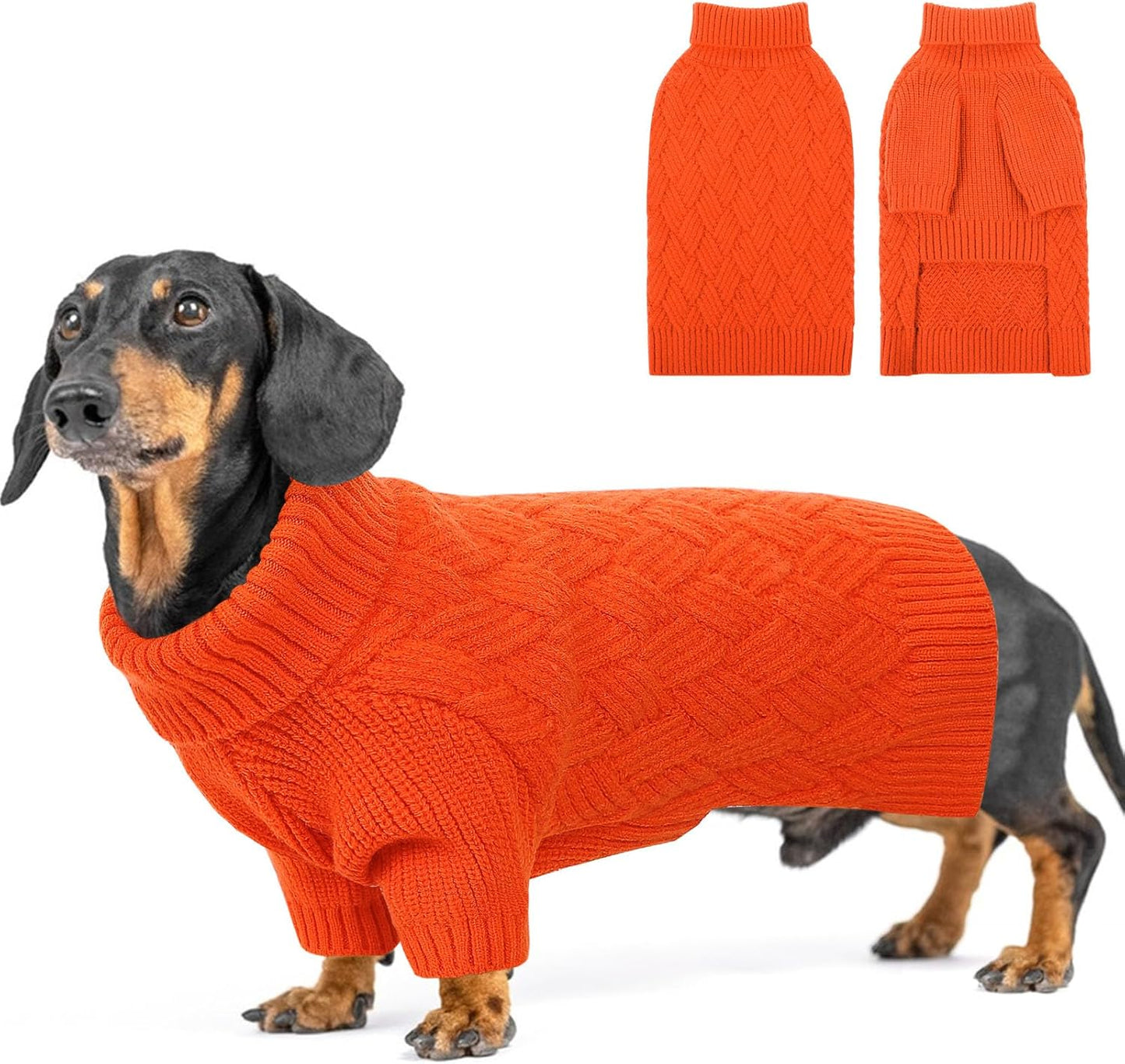 Cozy Turtleneck Sweater for Small Dogs - Perfect for Winter Holidays, Knitted Pullover for Pugs & Dachshunds, Size S, Camel