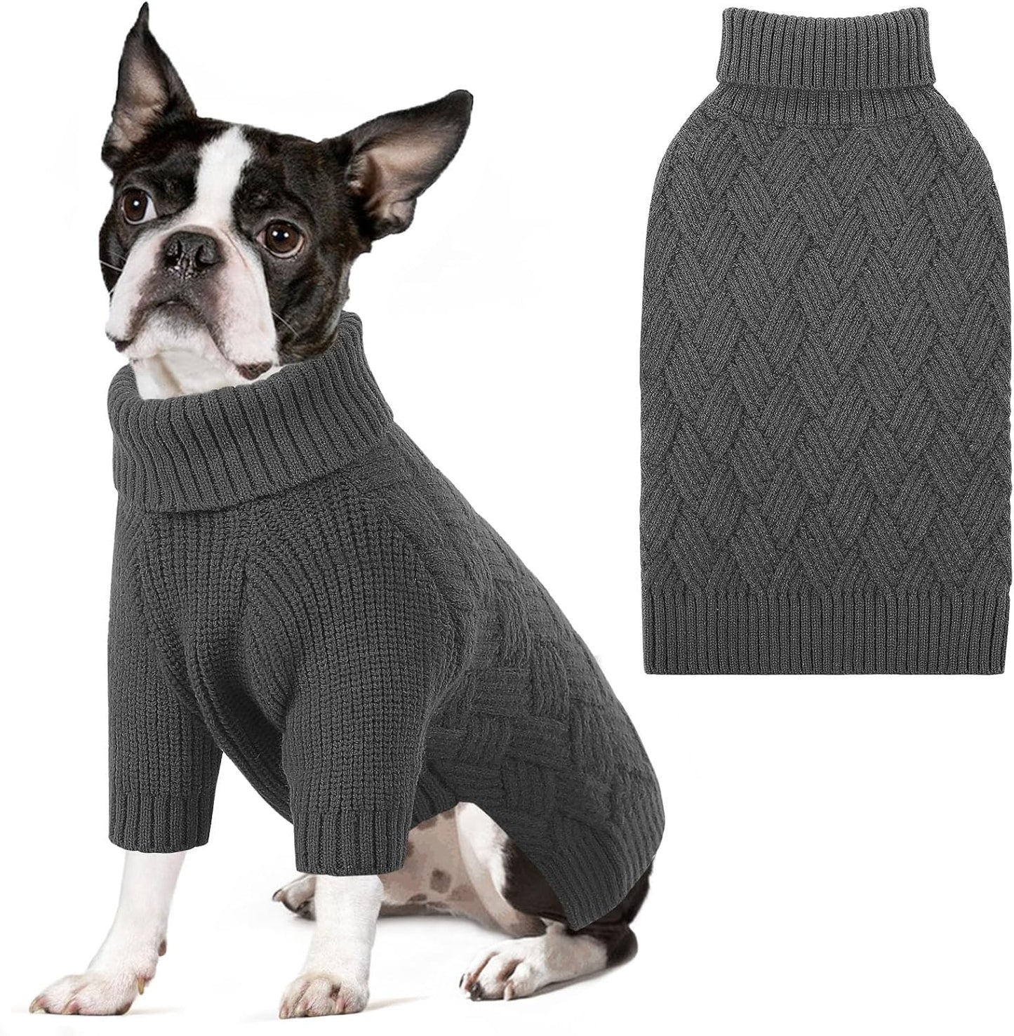 Cozy Turtleneck Sweater for Small Dogs - Perfect for Winter Holidays, Knitted Pullover for Pugs & Dachshunds, Size S, Camel