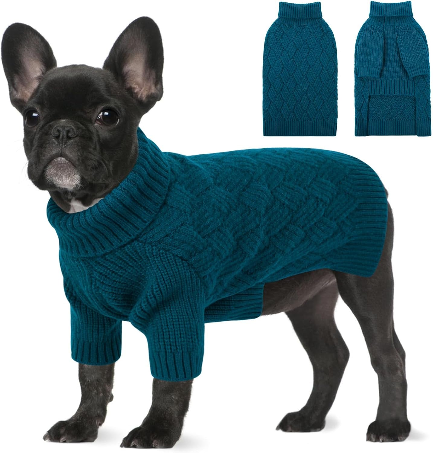 Cozy Turtleneck Sweater for Small Dogs - Perfect for Winter Holidays, Knitted Pullover for Pugs & Dachshunds, Size S, Camel